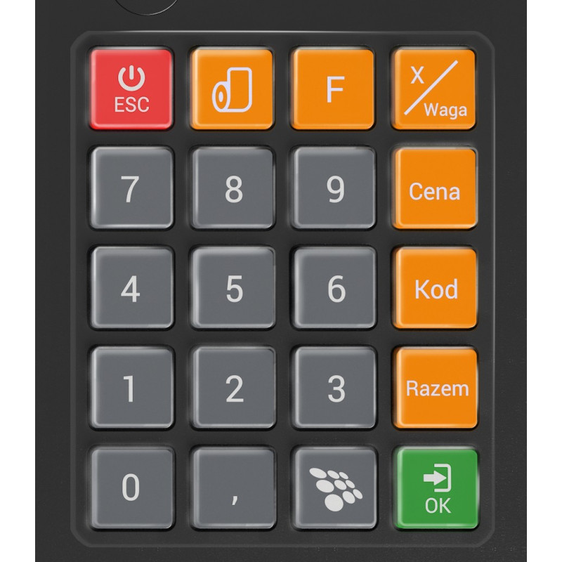 Gumowa pokrywa mechanicznej klawiatury kasy NEXT